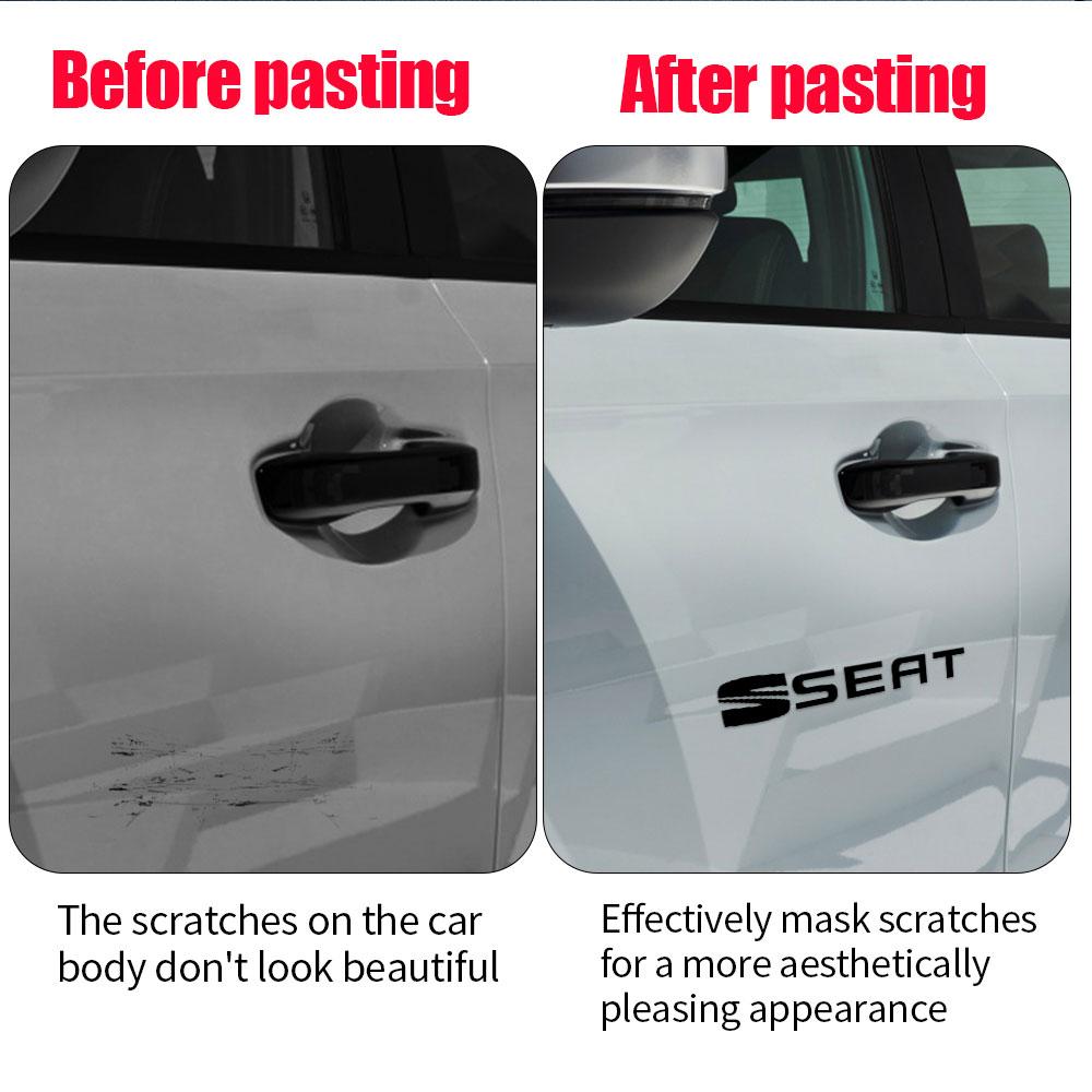 NBNY6 4Pcs PVC Car Side Body Fuel Tank Cap Trunk Emblem Sticker Accessories For Seat Cupra Leon Mk1 Mk2 Mk3 lbiza 6f FR Ateca Cordoba