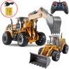 Remote Control Bulldozer Excavator Toy for Boys 5 Channel Rechargeable Engineering Vehicle Model ABS Material
