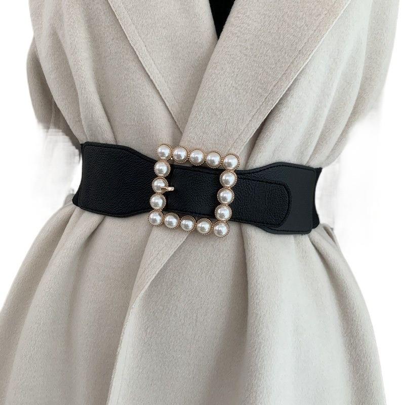 Pearl Sophisticated Wide Waist Accessory For Women Chic Korean Style For Dress Enhancement