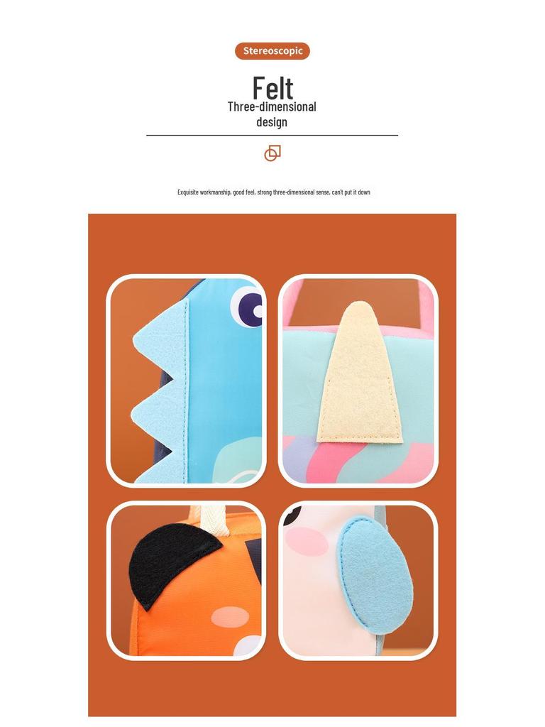 3D Cartoon Thermal Bento Bag - Insulated Lunch Box with Aluminum Foil Lining