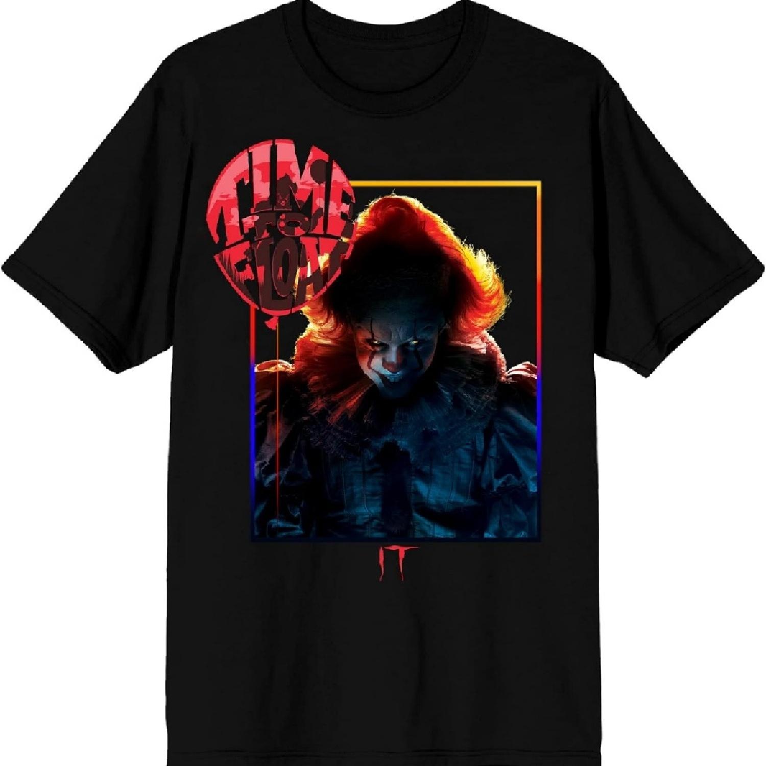 

Bioworld It Chapter 2 Фільм 2019 Пеннівайз Час спливати Чоловіча чорна футболка з коротким рукавом і круглим вирізом L чорний