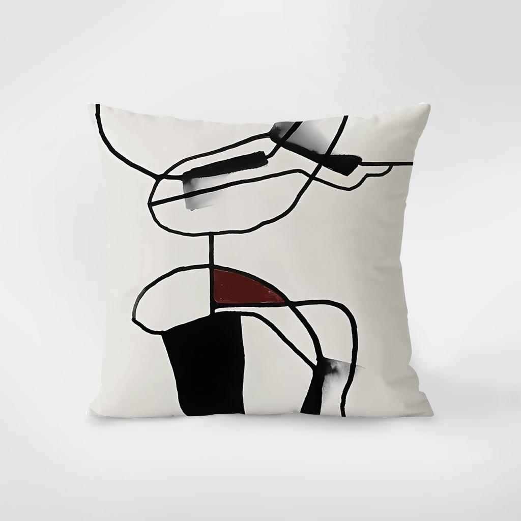 Simple Art Pattern Decorative Pillowcase Bedroom Living Room Square Cushion Pillowcase