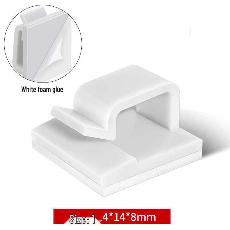 R-Type Self-Adhesive Cable Clip for Secure Wire & Network Cable Management