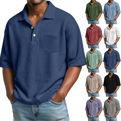 Men's Basic Stand-up Button Collar Short-sleeved Shirts
