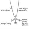 Hip Hop Airplane Pendant Titanium Steel Necklace, Men's Simple and Fashionable Versatile, Neck Chain, Non Fading, Women's Long Sweater Chain