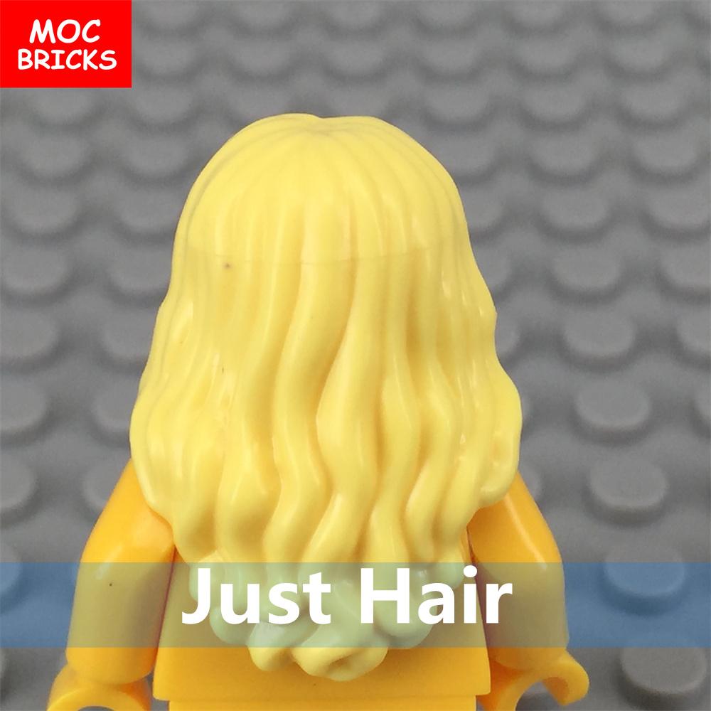 5 Stück/Los MOC Steine Weibliche Haare Zusammengebaute Partikel Bausteine Zubehör Kinderspielzeug Plastikpuppen
