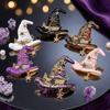 Pumpkin Star Motif Witch Hat Pin Creative Cartoon Lapel Pin New Clothing Accessory Halloween Party