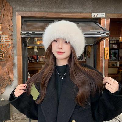 Νέο χειμερινό καπέλο για γυναίκες το φθινόπωρο και τον χειμώνα με πυκνή γούνα, απομίμηση γούνας ψαρά, ζεστό μονόχρωμο, ευέλικτο μογγολικό καπέλο