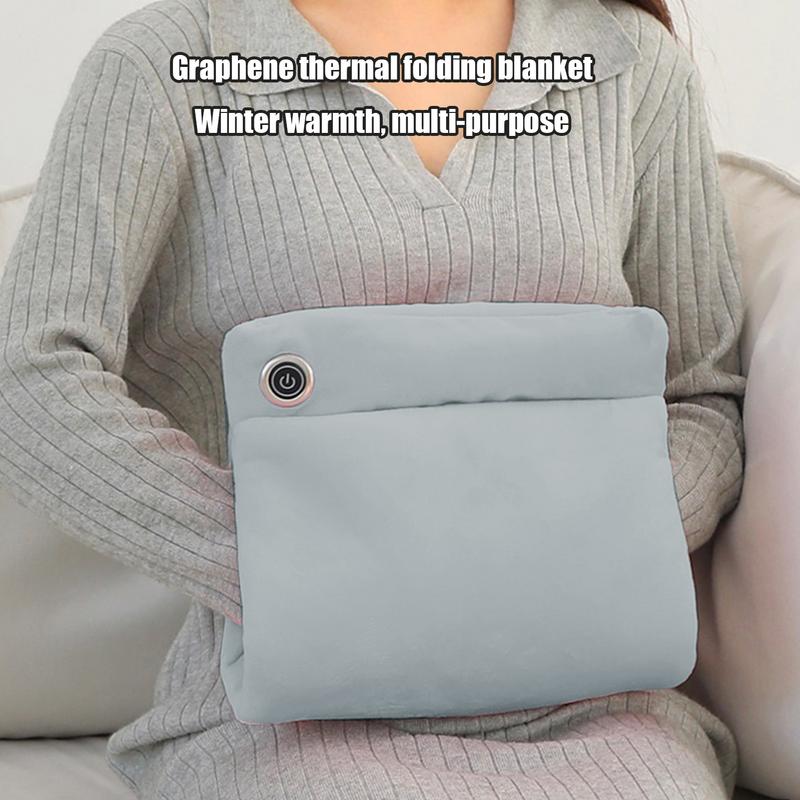 Electric Hand Warmers Rechargeable Plush Graphene Hand Warmer Fast Heated Insulated Folding Blanket USB Rechargeable For Women
