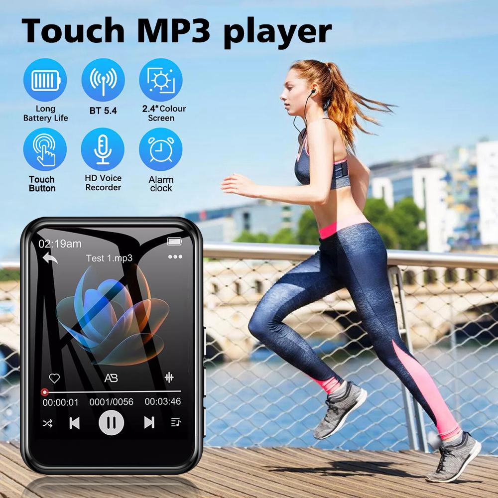 Bluetooth Touch Screen MP3 Player 2.4 Inch Built-in Speaker Portable HiFi Music Player MP3 Walkman Video Playback Voice Recorder