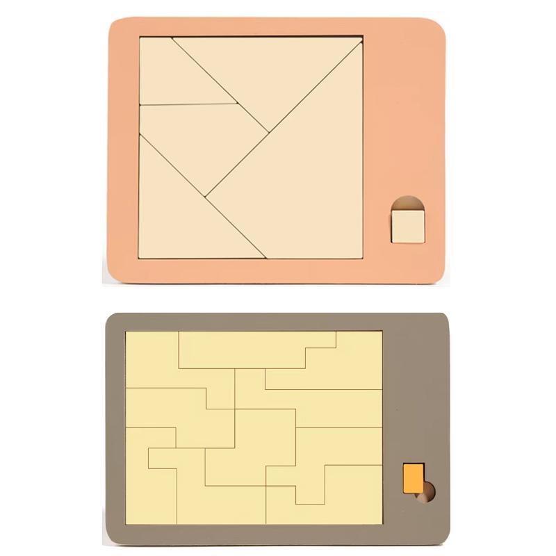 Wooden Geometric Puzzles Challenge Impossible Brain Burning Decompression IQ Mind Brain Teaser Jigsaw Puzzle for Adults Kids