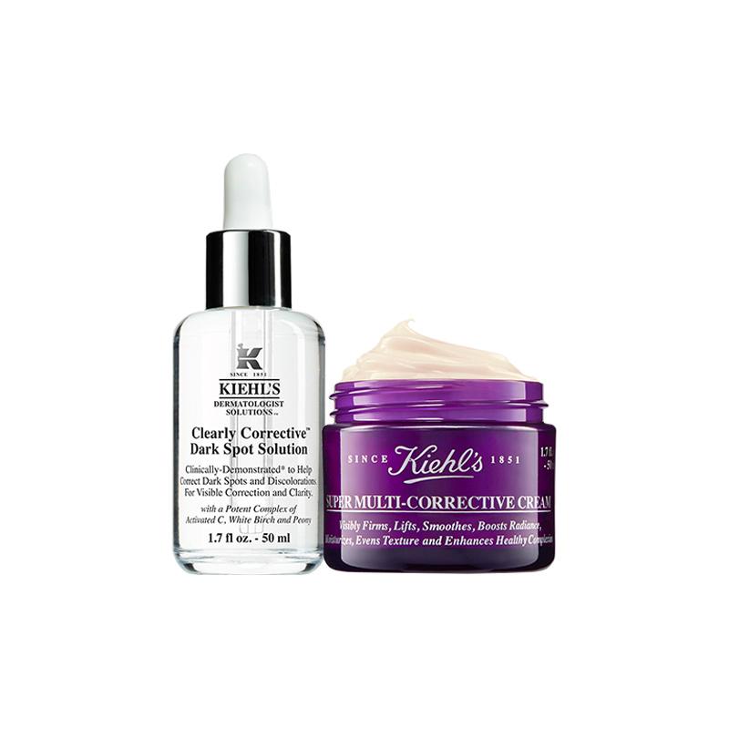 Kiehl s Super Multi-Corrective Cream And Clearly Corrective Dark Spot Correcting Serum Set Cream 50ml+Serum 50ml