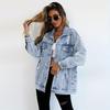 2026 Mohair Denim Jacket: Loose-Fit, Ripped, Versatile Women's Coat - European & American Harajuku Style