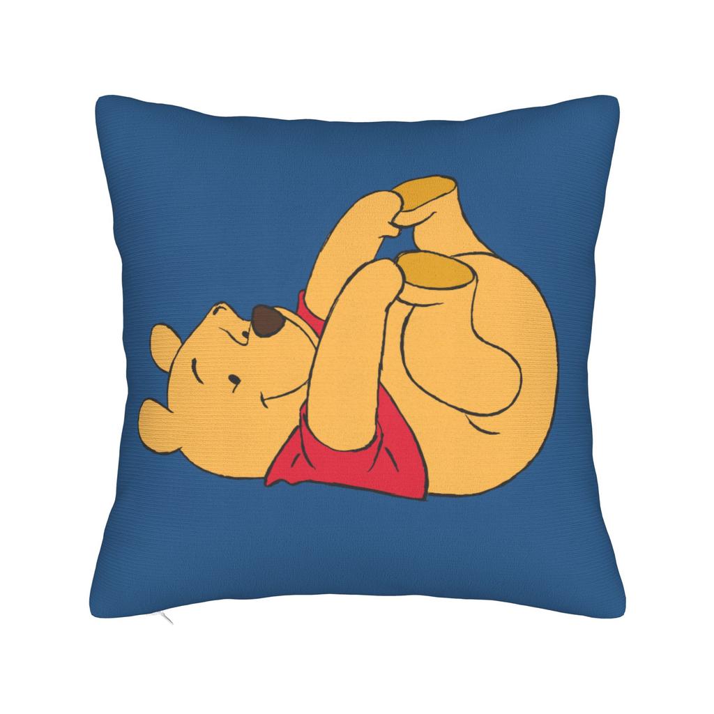 Federa per Cuscino Quadrata Cartone Animato Winnie the Pooh Poliestere Decorativa Maialino Tigro Ih-Oh, Federa 45*45cm