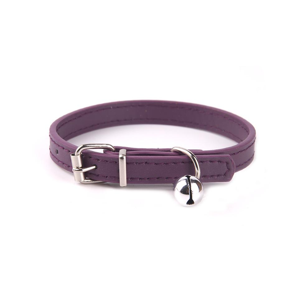 Crosspu Mehrfarbiges Lederhunde Halsband mit Glocke - Einfaches, flaches Design für Haustiere