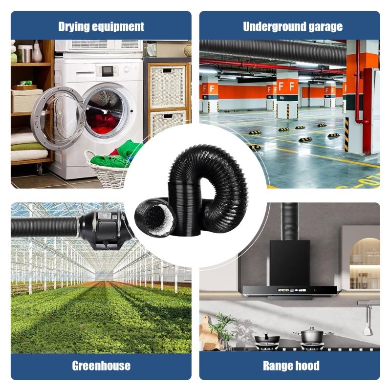 Pack of 1 Ventilation Duct Kit Including 2 Clamps and Tape for Dryer and Bathroom Easy Installation