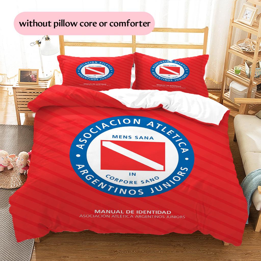 Argentinos Juniors Pattern Bedding Quilt Set Home Decoration Gift (1 * Duvet Cover + 2 * Pillowcase Without Core)