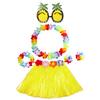 6pcs Set 30CM Single-layer Grass Skirt Wreath Pineapple Glasses Festival Party Atmosphere Performance Outfit Combination Set