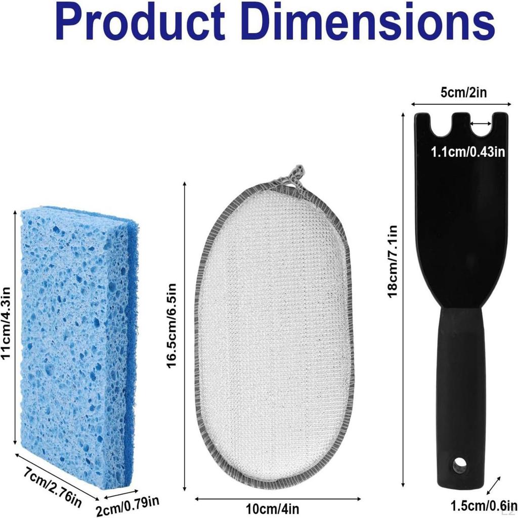 Grill Squeegee Cleaning Sponge Set Tools Multipurpose Kitchen Cloth for Countertops