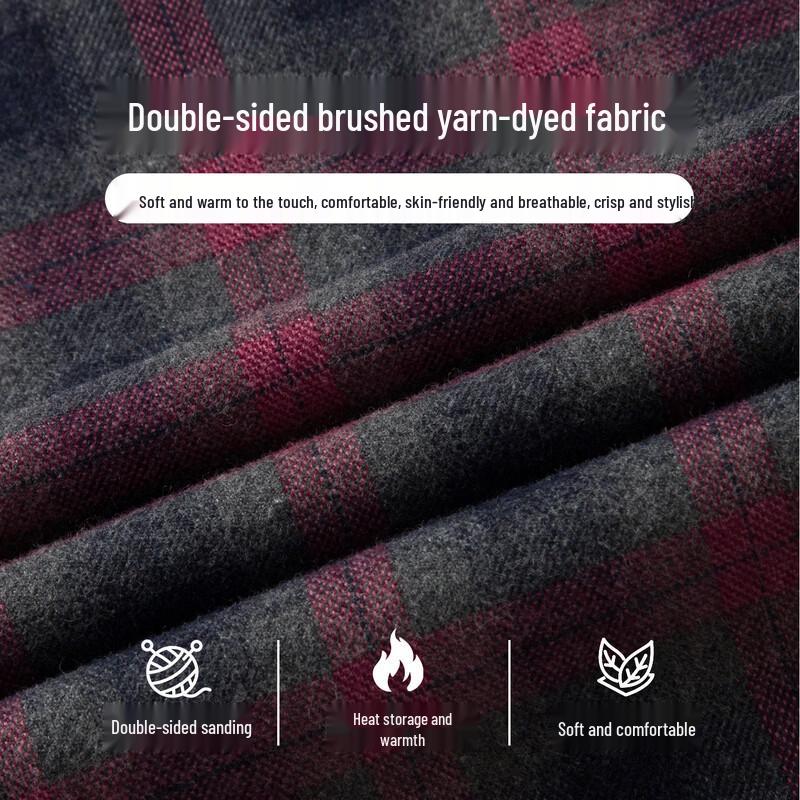 Pierre Cardin Men's Cotton Plaid Long-Sleeve Business Casual Shirt