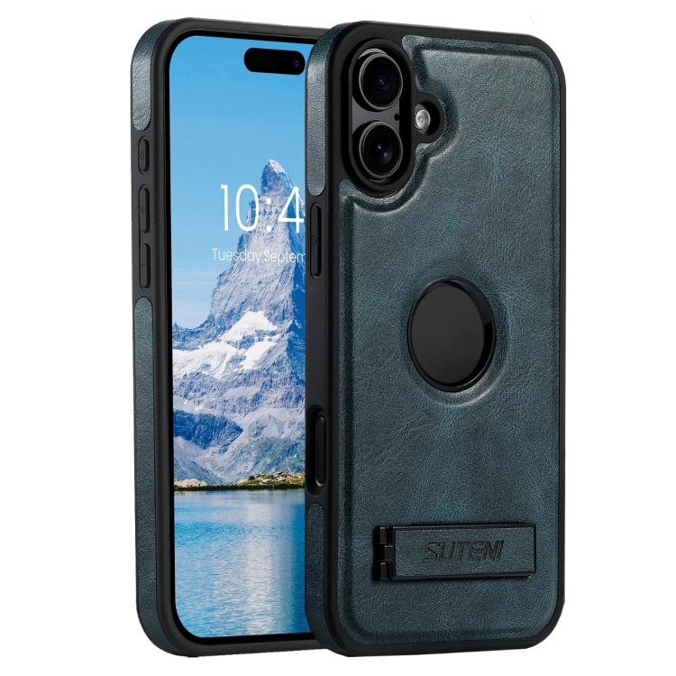Suteni G2 Magsafe Oil Wax Leather Back Phone Case with Holder