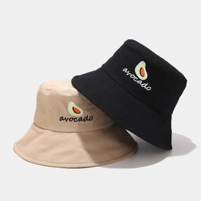 Avokádo Vyšívaný Klobouk Bucket Venkovní Volnočasový Sluneční Klobouk Letní Rybářská Čepice pro Muže a Ženy(56-58 cm)