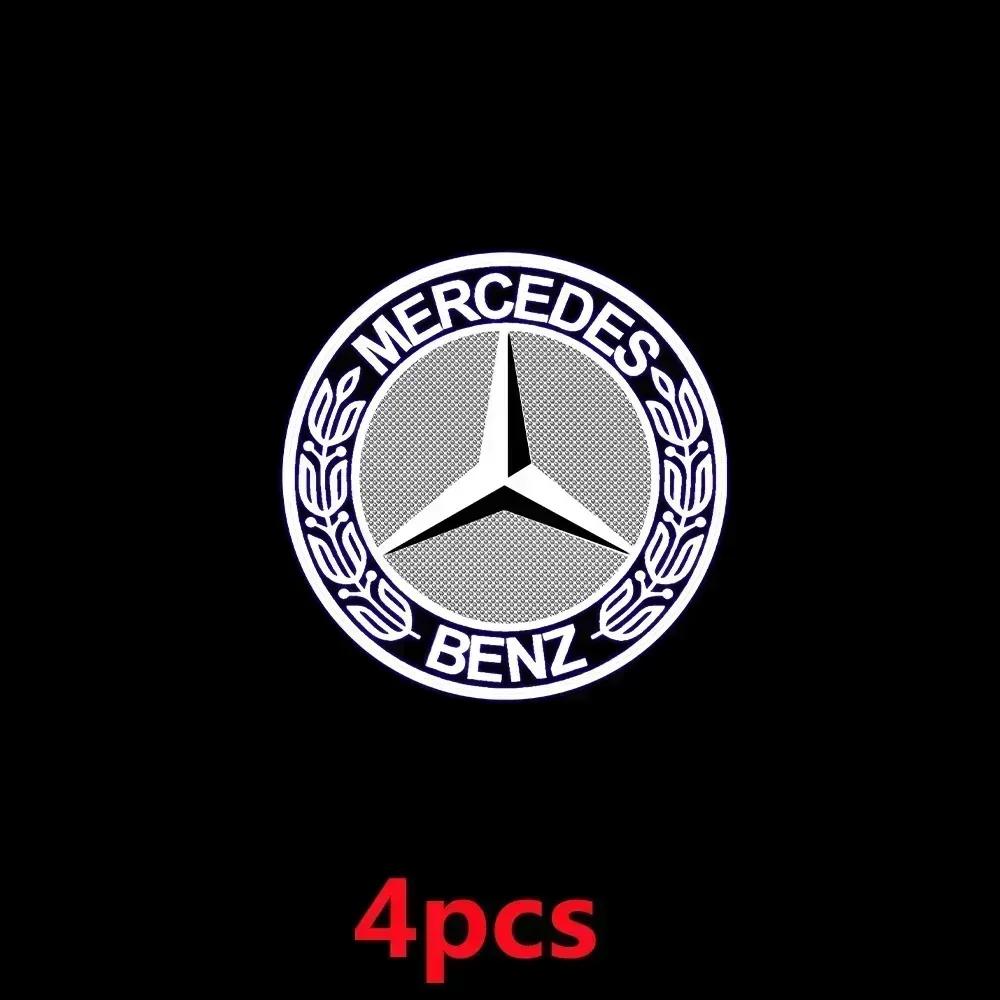 C200 E200 New For Mercedes Benz 4Pcs Car Door Courtesy Light HD Welcome Lamp For Mercedes Benz Coupe C180 C63 W204 W205 X164 GLC