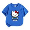 Cute Cartoon Character Print Kids T-Shirt, 100% Cotton Soft Breathable Crew Neck Short Sleeve Casual Tee for Boys Girls, Comfortable Daily Wear Summer