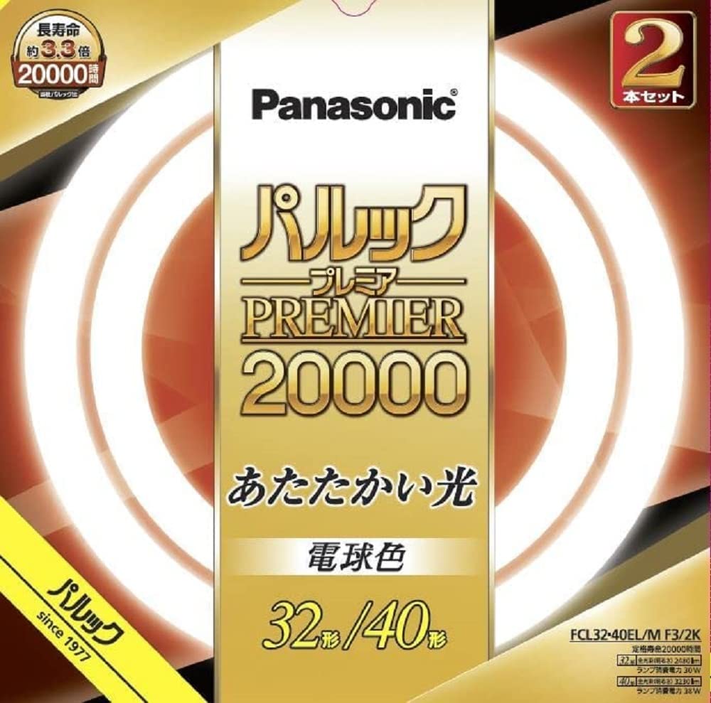 

Panasonic Fluorescent Light Round Shape 32 40 Shape 2 Pieces Light Bulb Color Parlook Premier 20000 FCL3240ELMF32K +