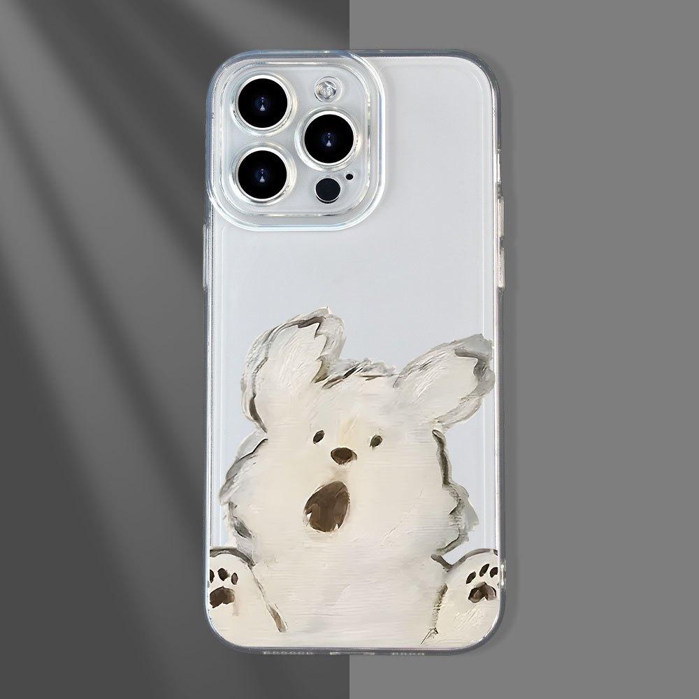 Cute rabbit pattern phone case suitable for iPhone 17 16 15 14 13 12 11 Pro/Max/Plus anti drop and shockproof back cover