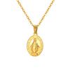 Stainless Steel Vintage Oval Virgin Mary Pendant Necklace Women'S Jewelry Pn-2192