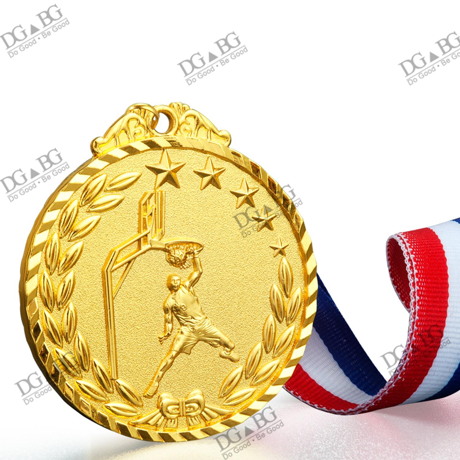 

Custom Logo Engravable Basketball Medals with Ribbon – Outdoor Sports Event Prizes & Souvenirs for Teams золотой