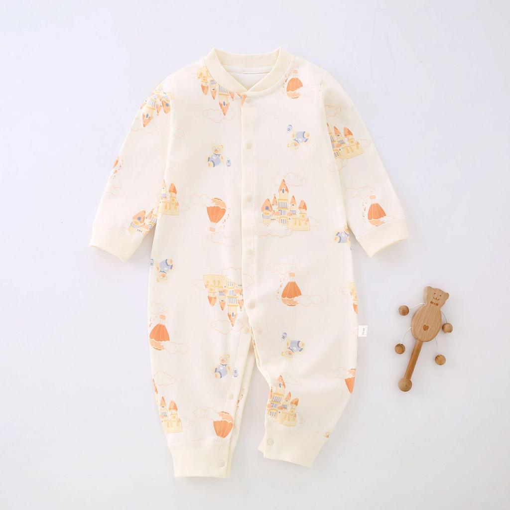 Newborn Pure Cotton Tagless Long Sleeve Romper - Unisex All-Season Bodysuit