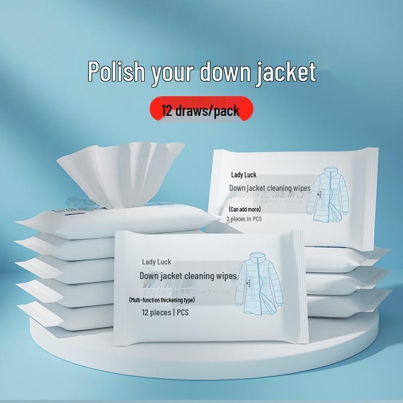 Čisticí ubrousky na skvrny na péřové bundě - Přenosné, Bez praní, Jednorázové, Individuálně balené čističe oděvů