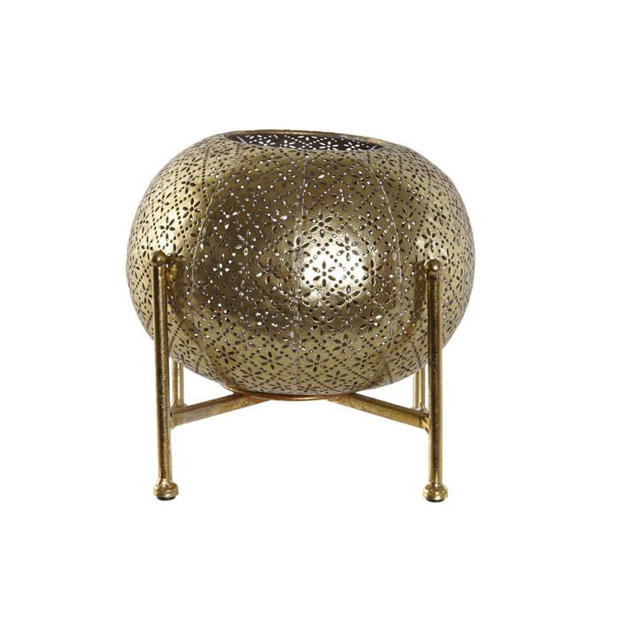 Bougeoir en métal et verre - Home ESPRIT - Doré - Multicolore - 24x24x20 cm