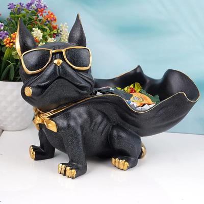 Dog Showpiece for Home Decor Showpiece (Resin, Black)