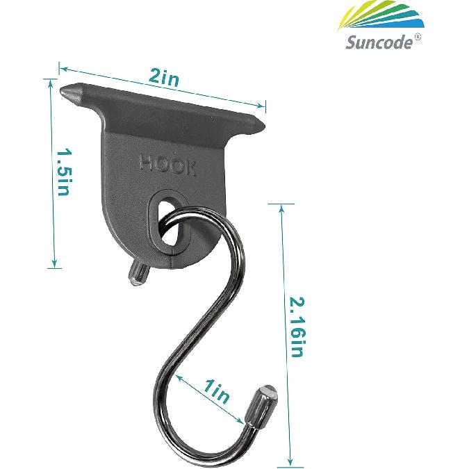 

Suncode 16 Pack RV Awning Hooks S Shaped RV Party Light Holder Plastic Material RV Awning Light Clip for Christmas Party Camping Tent Indoor and