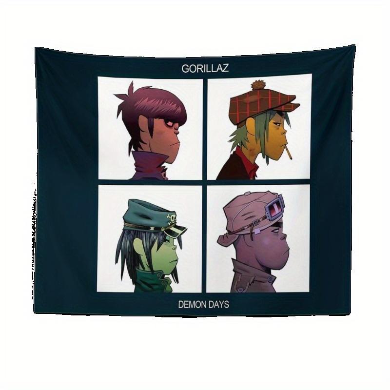 VIKAMA Gorillaz Demon Days Gobelín Virtuální Kapela Kreslená Postavička Závěsná na Zeď do Ložnice Obývacího Pokojového Dekor