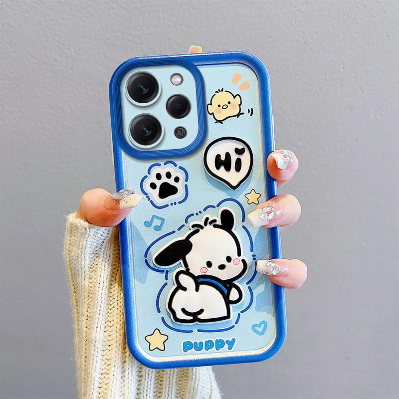 KEYSION Shockproof Case for Redmi 12 4G 5G with Lanyard Silicone Cute 3D Cartoon Doll Phone Cover for Xiaomi Redmi 12 5G