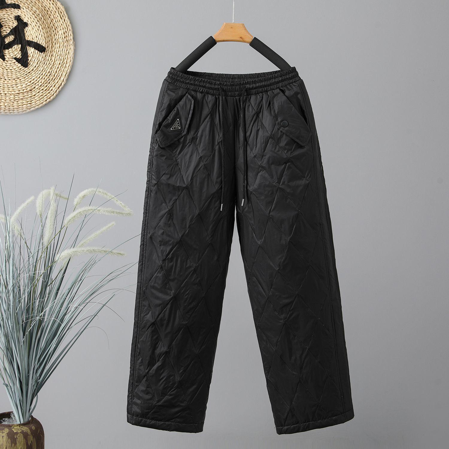 

Модные брюки из хлопка для женщин, которые можно носить на улице зимой, простые и повседневные брюки прямого покроя из хлопка, длинные брюки 3XL чёрный