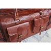 Large Leather Travel Duffel Luggage Men 30" Foldable Weekend Genuine Gym Vintage