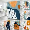 Nordic Style Shower Curtain Plant Leaves Bath Curtain Print Polyester Fabric Waterproof Bathroom Curtains with Hooks Bath Screen