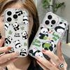 Lovely Baby Panda Pattern Case For iPhone 17 Pro Max Coque iPhone 16 15 14 13 12 Pro Max 11 Clear TPU Silicone Soft Cover