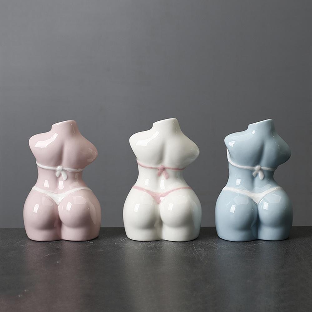 Creative Body Vase Indoor Home Decoration Ornaments Ceramic Hydroponic Vase Plant Pot Gardening Supplies