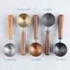 Easyworkz Retro Stainless Steel Coffee Measuring Scoop, 10g, Black Walnut Wood Handle [Gunmetal]