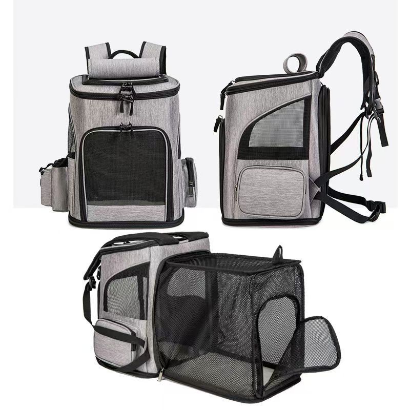 Zaino Trasportino per Animali Espandibile Per Gatti Cani Sotto i 18 Lb | Zaino Trasportino Gatto in Rete Traspirante | Zaino Pieghevole per Cani