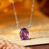 S925 Sterling Silver Clavicle Chain with Multi-Color Gemstone Pendant for Women
