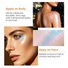 JULYSTAR Polvere da Picchiettare Illuminante, Spugnetta con Polvere Scintillante Magica per Viso Corpo, Illuminante per Trucco da Palcoscenico per Occhi Labbra Clavicola