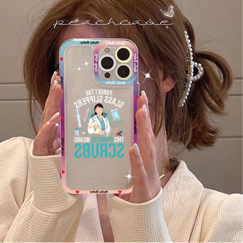 Cartoon Medicine Doctor Nurse Phone Case for iPhone 11 12 13 Mini Pro Max 14 Pro Max Case shell