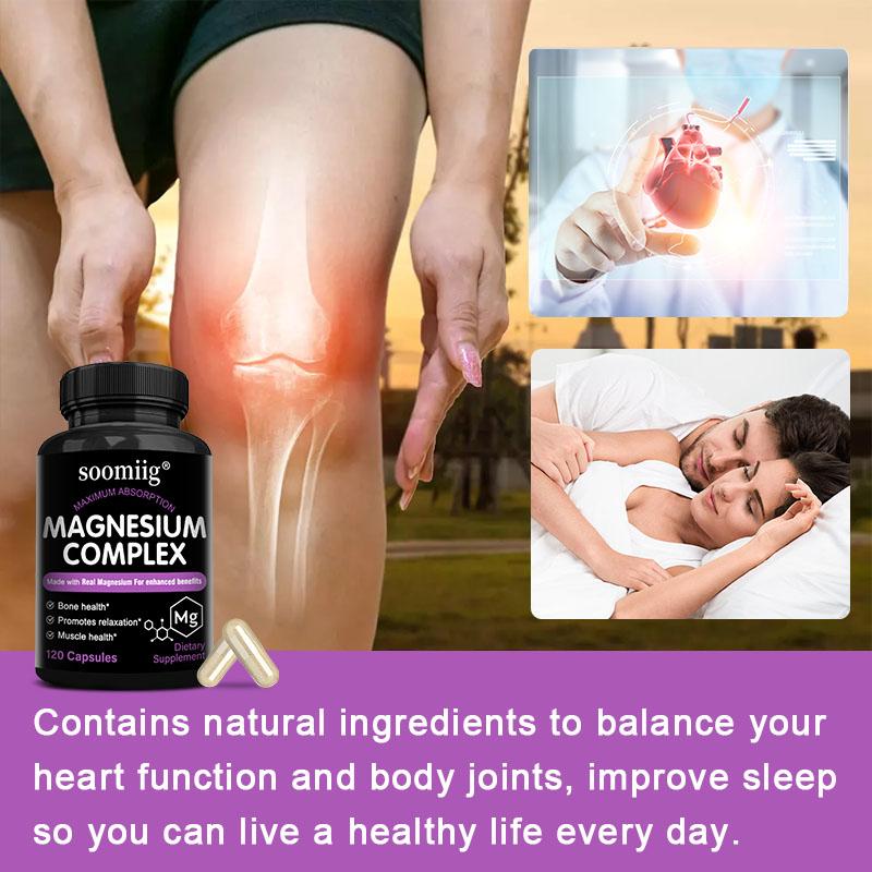 Magnesium Complex Capsules, High Absorption Magnesium Supplement, 120 Count